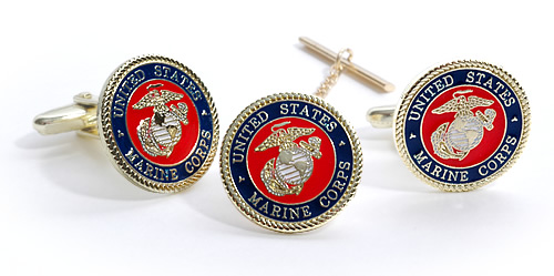 US Marine Corps Cuff Links And Tie Tack In Presentation Box